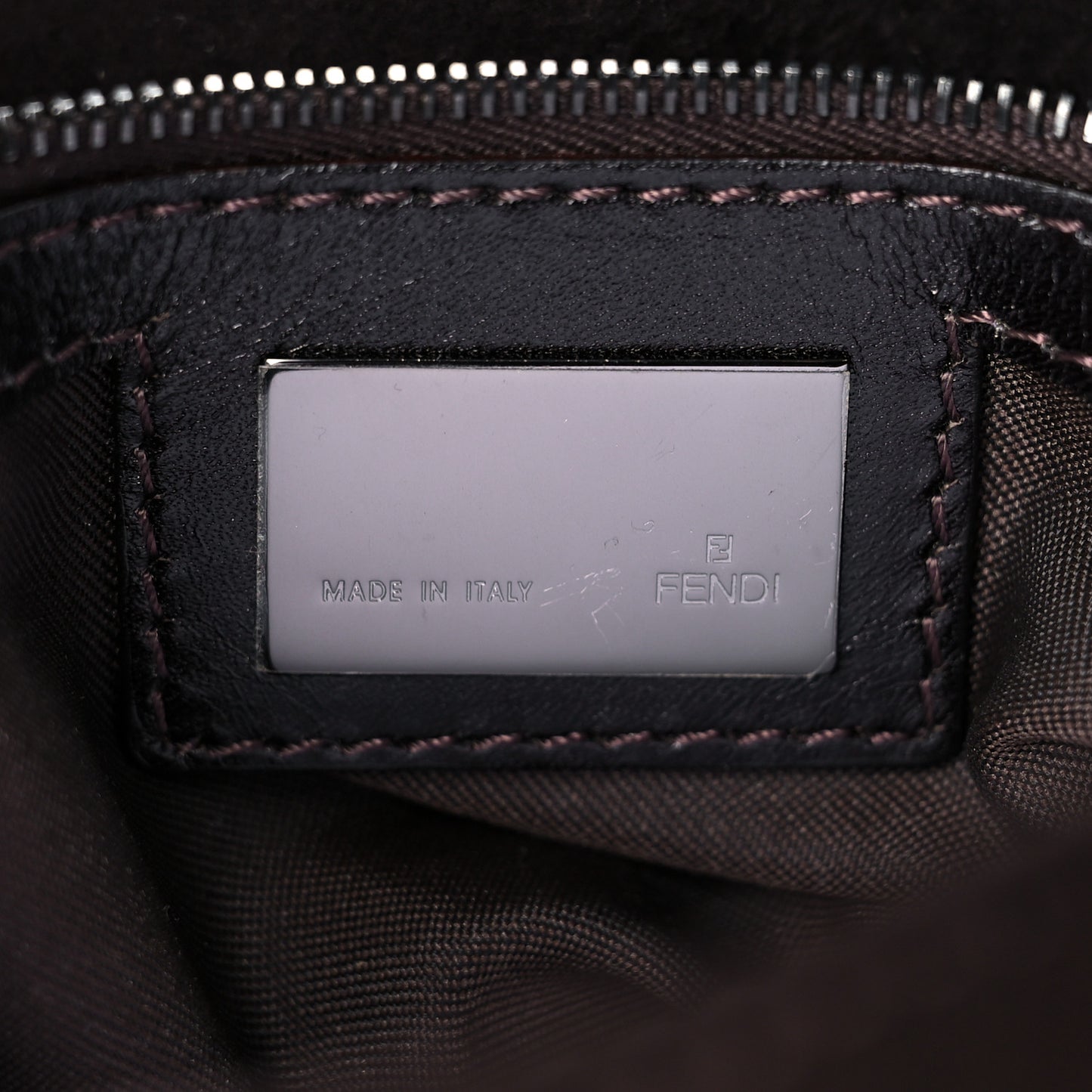 Suede Calfskin Mama Baguette Brown