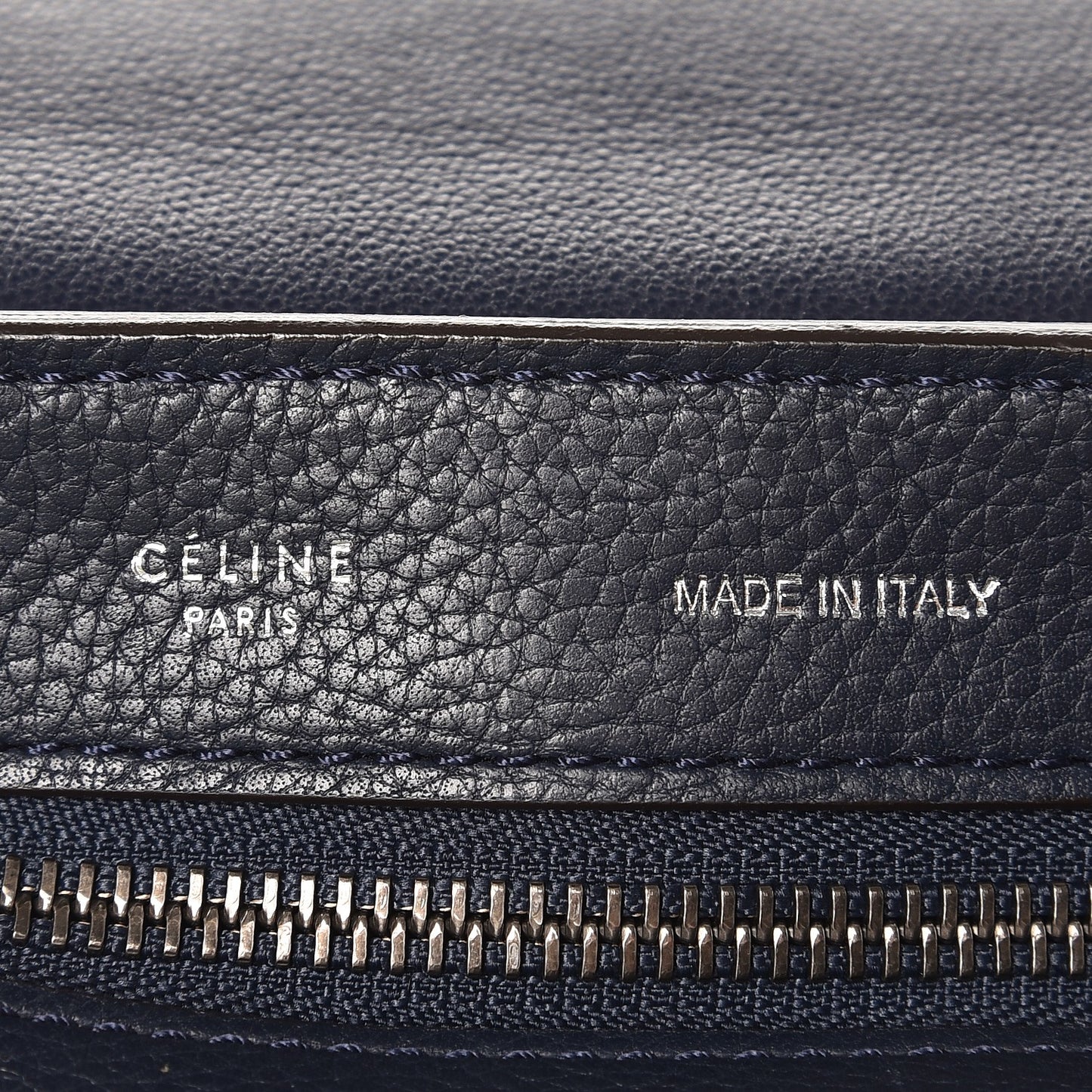 Drummed Calfskin Suede Medium Trapeze Navy