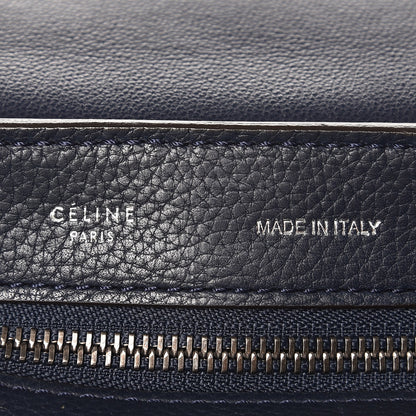 Celine Drummed Calfskin Suede Medium Trapeze Navy 7 of 15