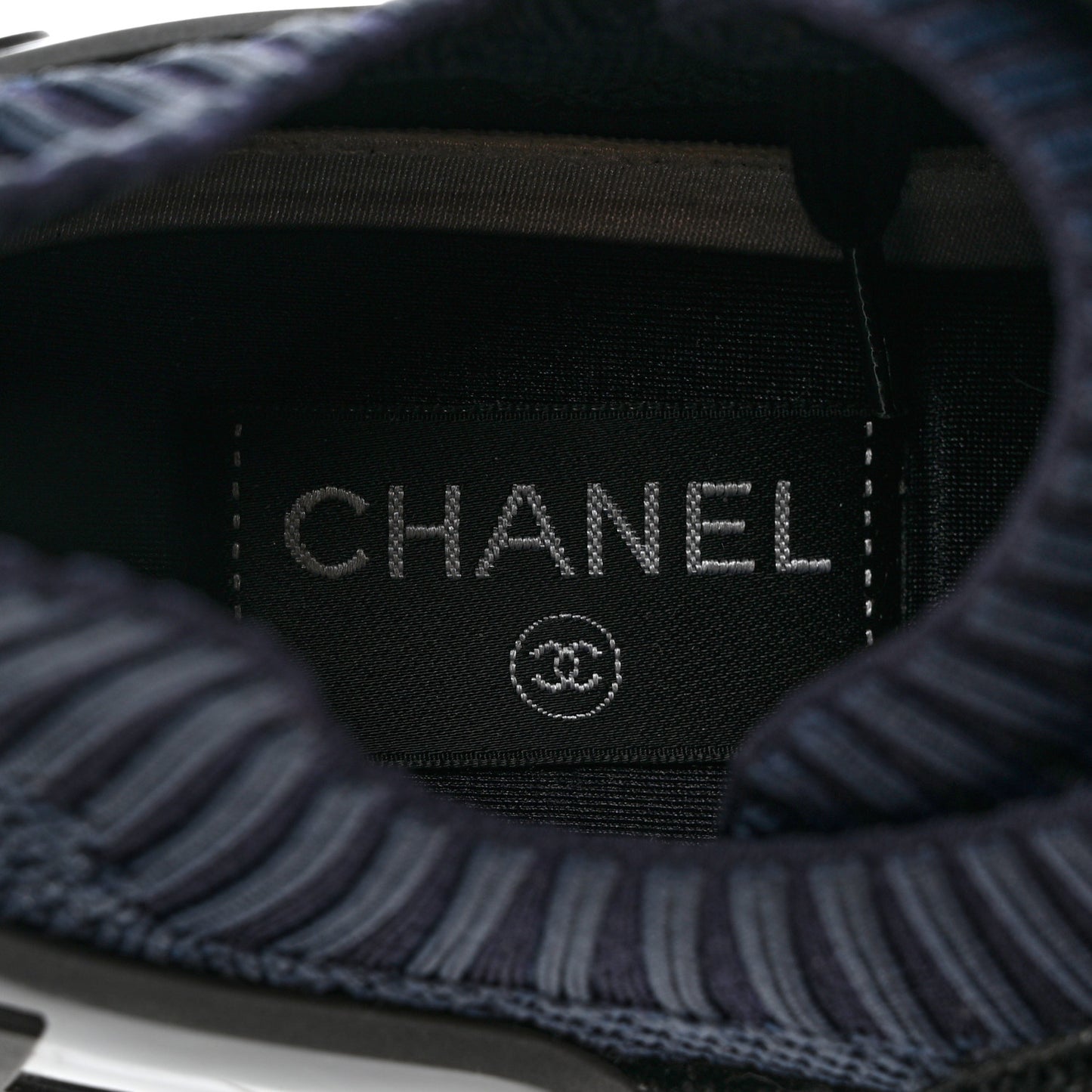 Fabric Logo Sneakers 39 Navy Black