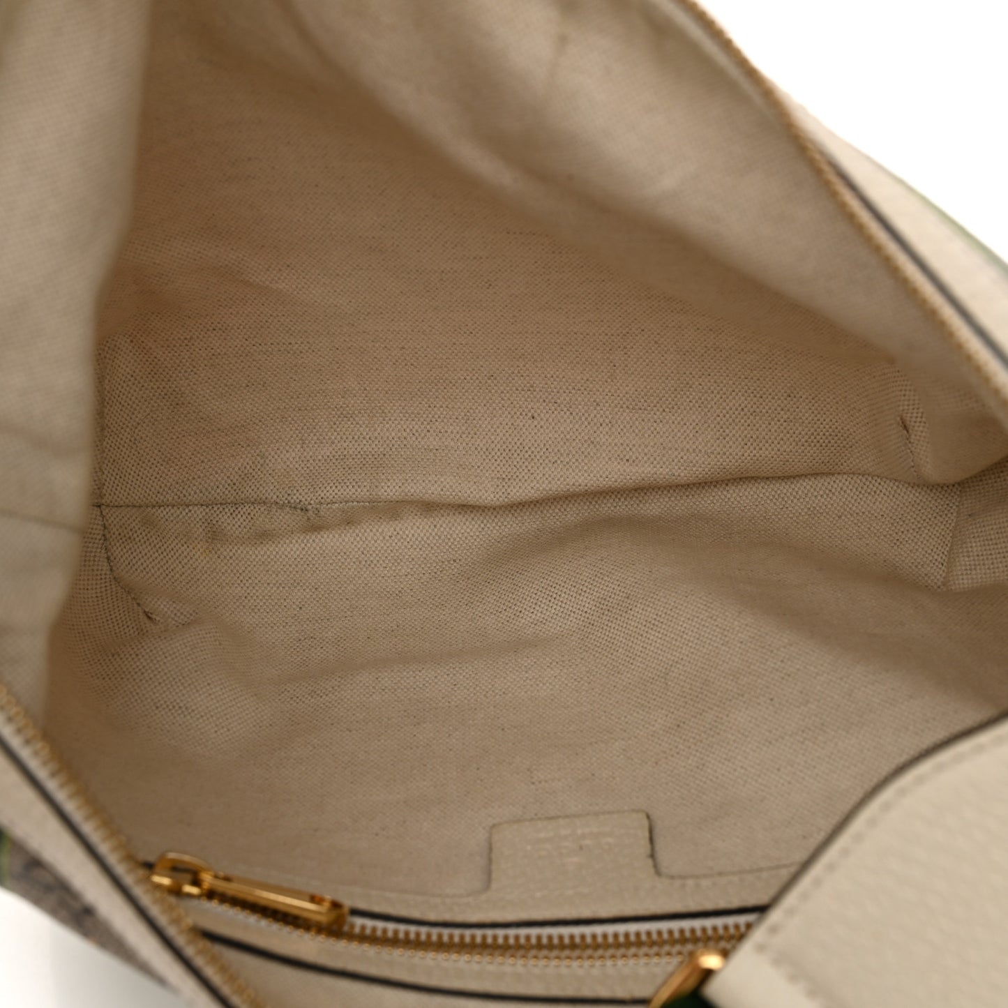 GG Supreme Monogram Flora Web Small Ophidia Half Moon Hobo White