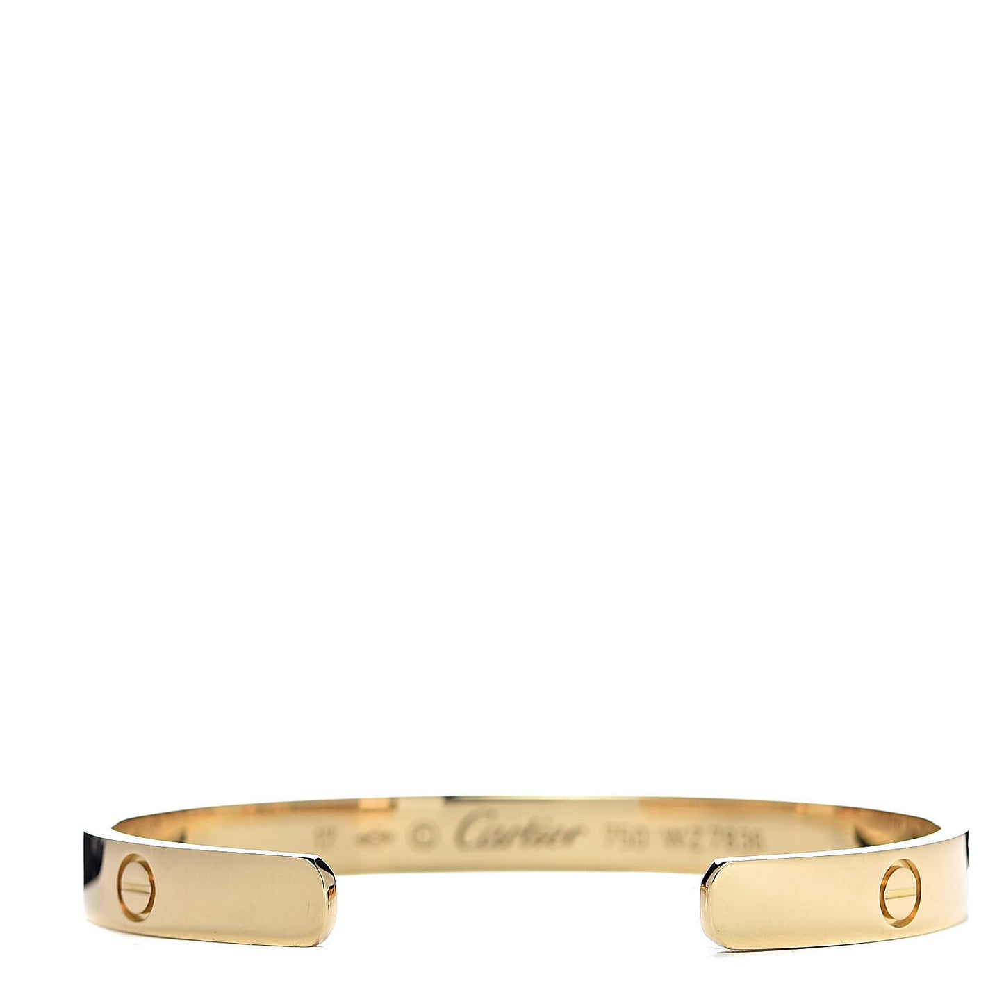18K Yellow Gold LOVE Cuff Bracelet 17