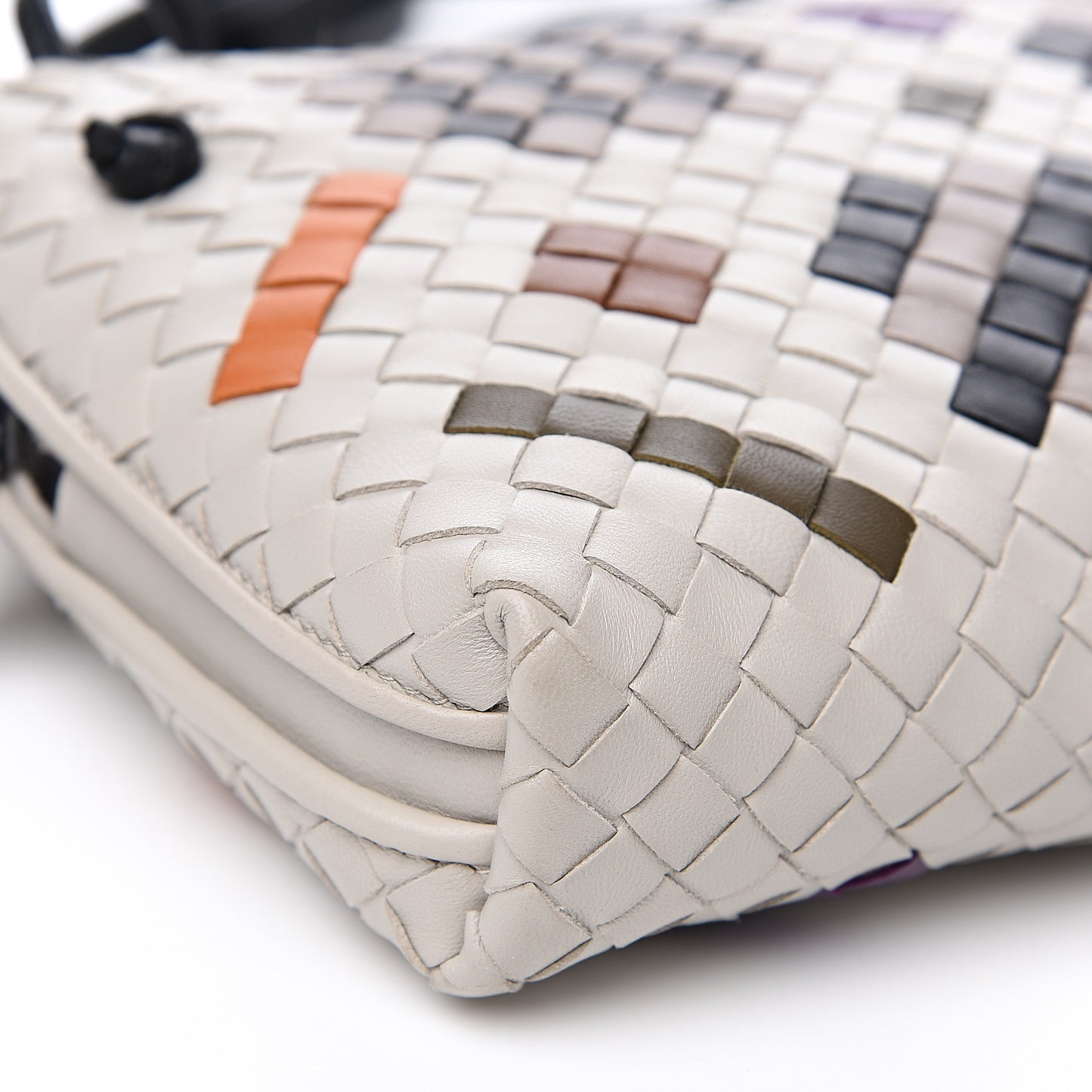 Nappa Intrecciato Nodini Crossbody Messenger Cement Abstract