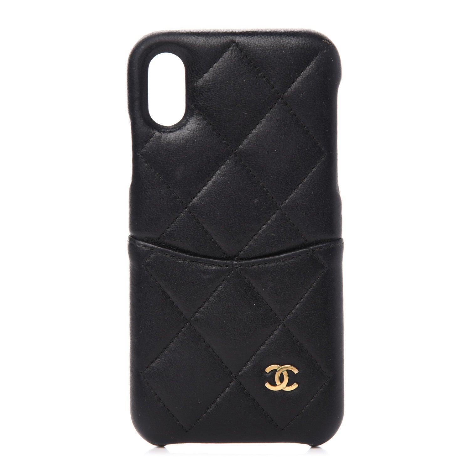 Chanel Lambskin Quilted iPhone X Case Black 1 of 7