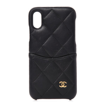 Chanel Lambskin Quilted iPhone X Case Black 1 of 7