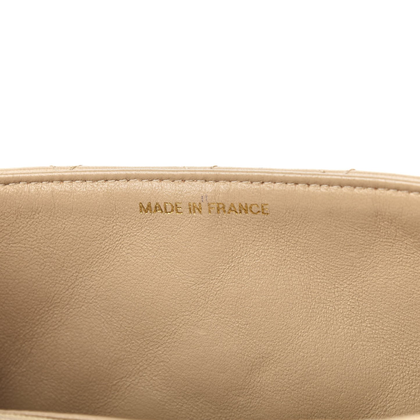 Lambskin Quilted Mini Square Flap Beige