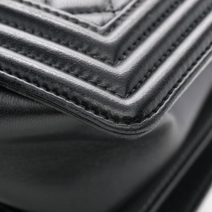 Chanel Lambskin Quilted Medium Boy Flap Black 11 of 11