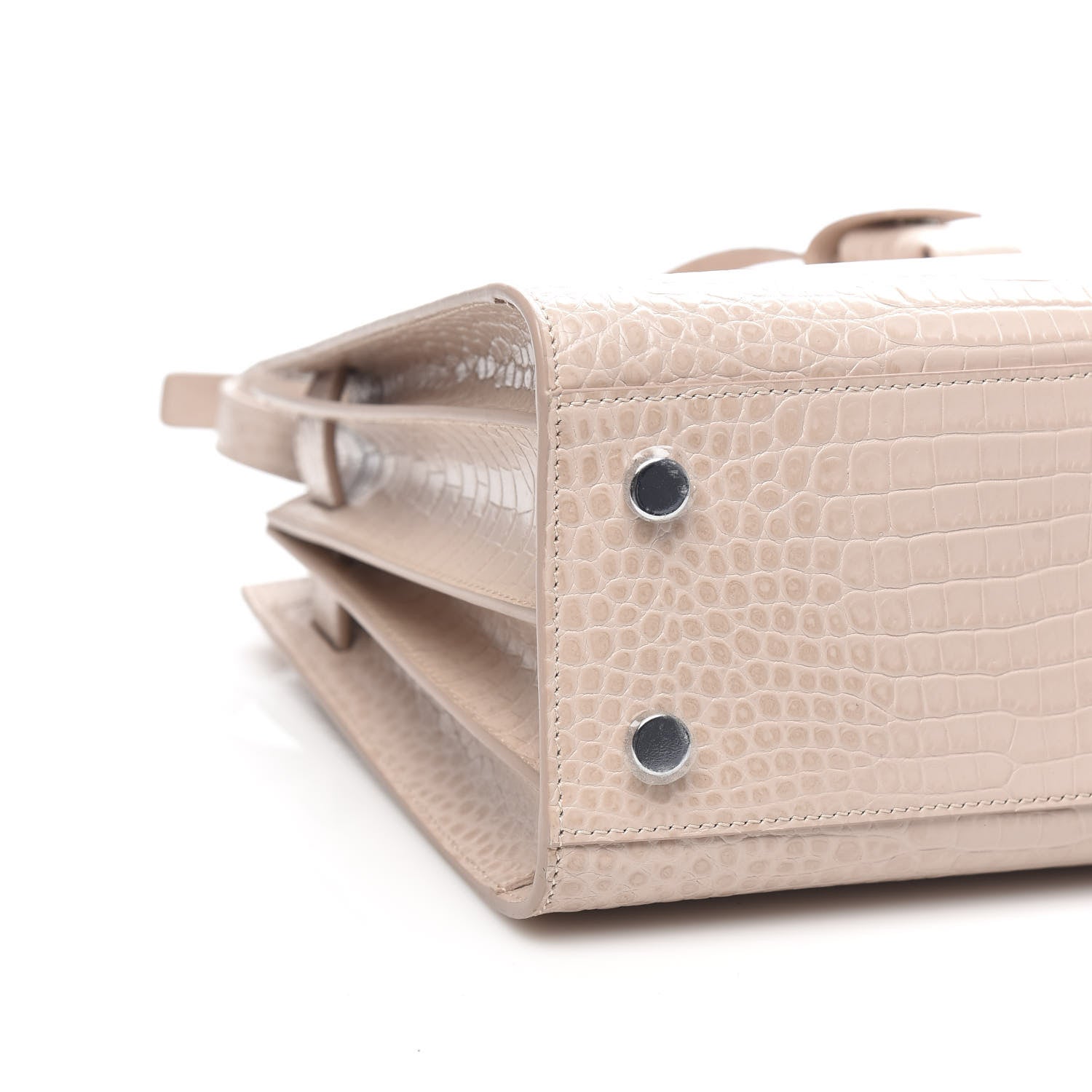 Saint Laurent Calfskin Crocodile Embossed Baby Sac De Jour Rose Antic 7 of 9