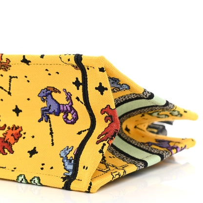 Christian Dior Canvas Embroidered Small Pixel Zodiac Book Tote Yellow Multicolor 10 of 10