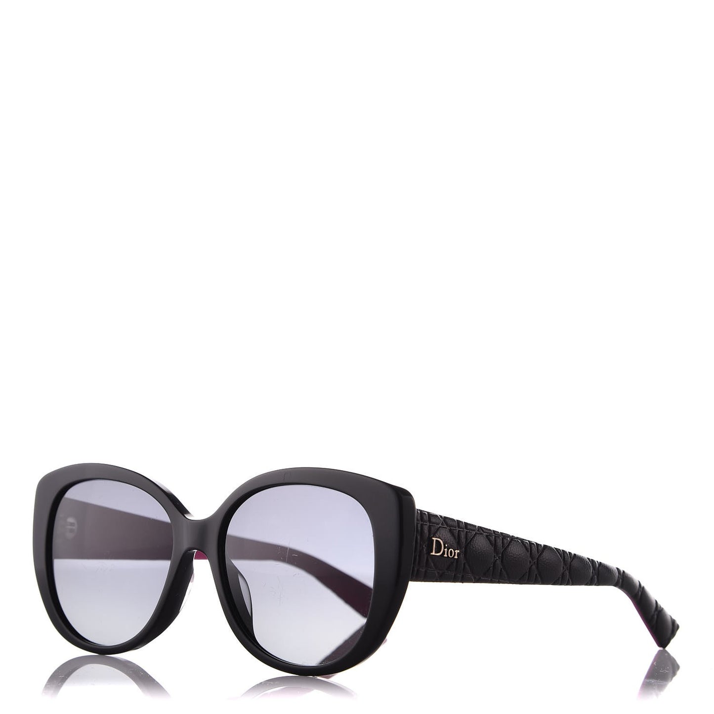 Lambskin Cannage Dior Lady 1R Sunglasses Black Fuchsia