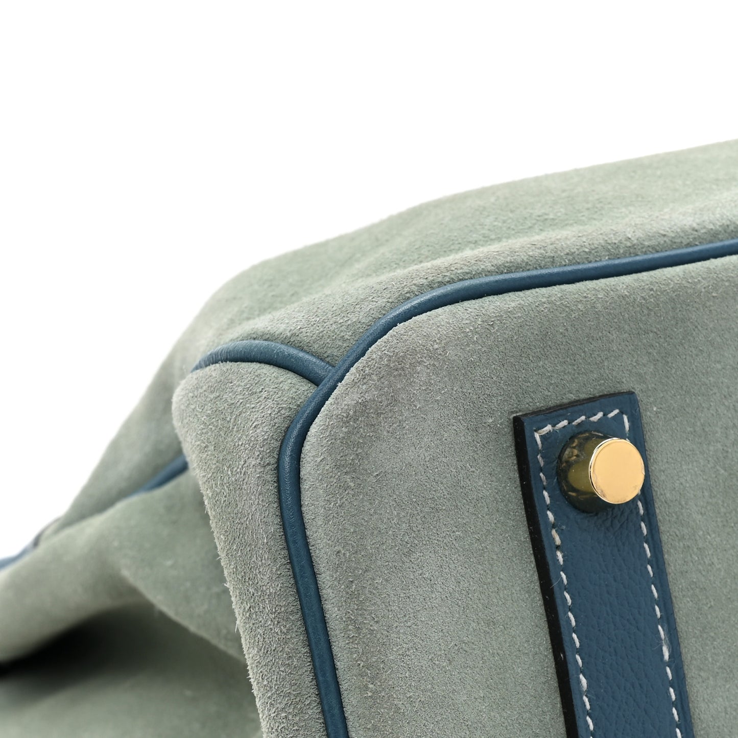 Veau Doblis Evergrain Grizzly Birkin 35 Bleu de Galice Ciel
