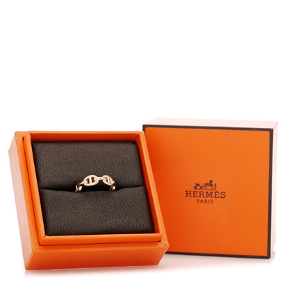 Hermes 18K Rose Gold PM Chaine D'Ancre Enchainee Ring 52 6 6 of 6