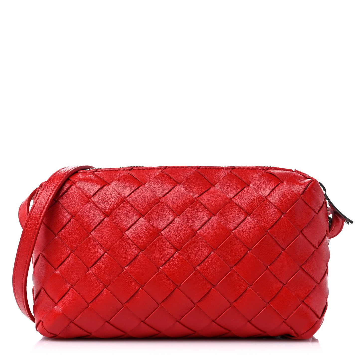 Nappa Intrecciato Mini Crossbody Bright Red