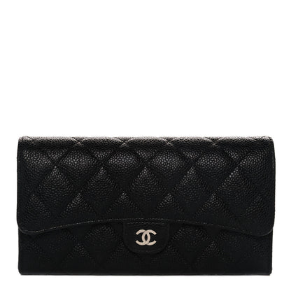 Chanel Caviar Quilted Large Gusset Flap Wallet Black 1 of 14