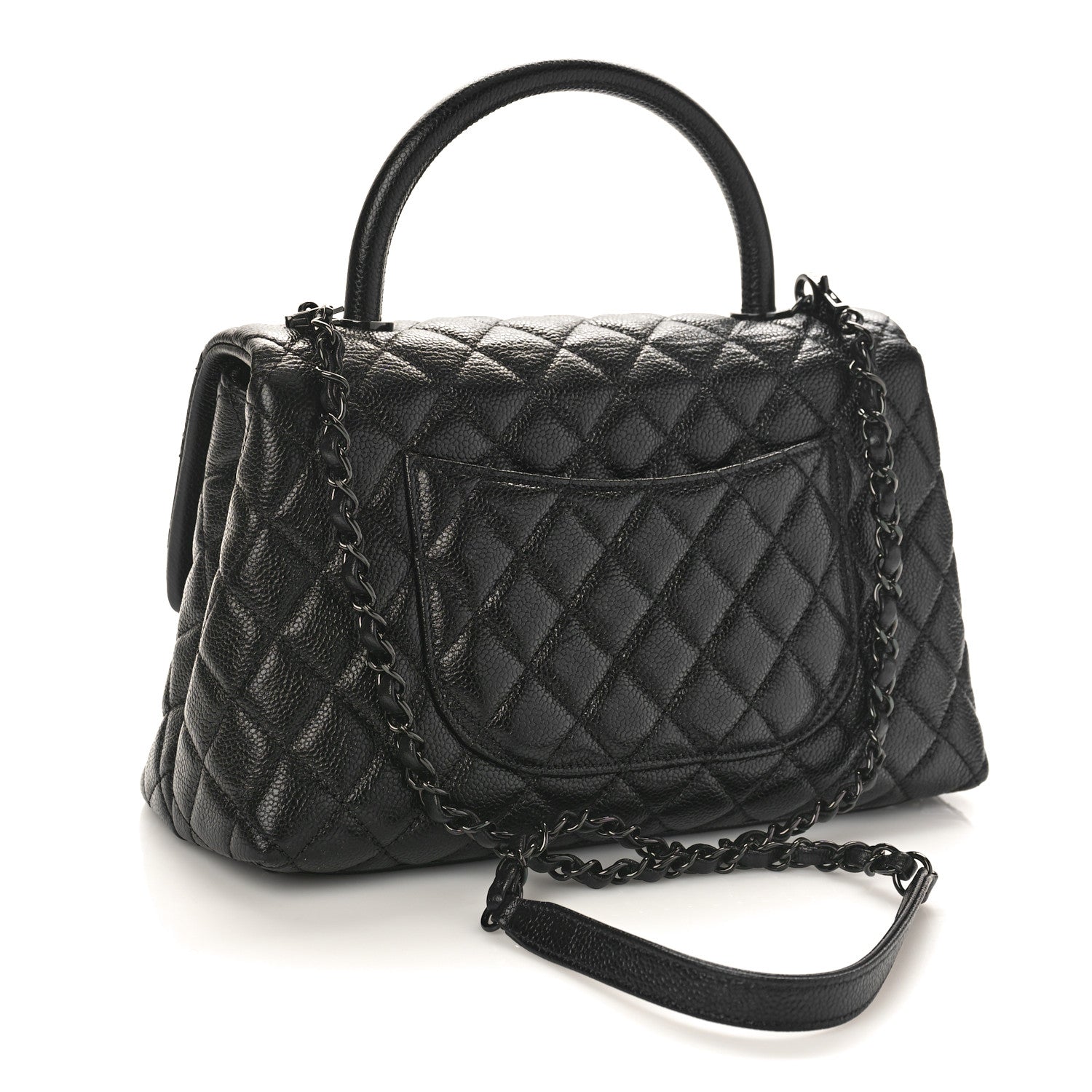 Chanel Caviar Quilted Small Coco Handle Flap So Black 2 of 9