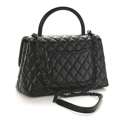 Chanel Caviar Quilted Small Coco Handle Flap So Black 2 of 9