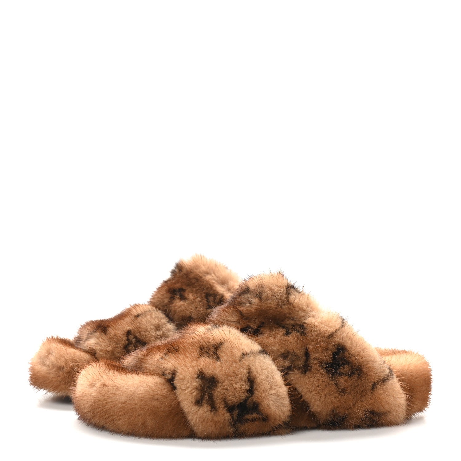Louis Vuitton Mink Fur Bom Dia Slippers 36.5 Cognac 4 of 8