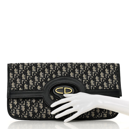 Christian Dior Oblique Fold Over Clutch Blue 2 of 9