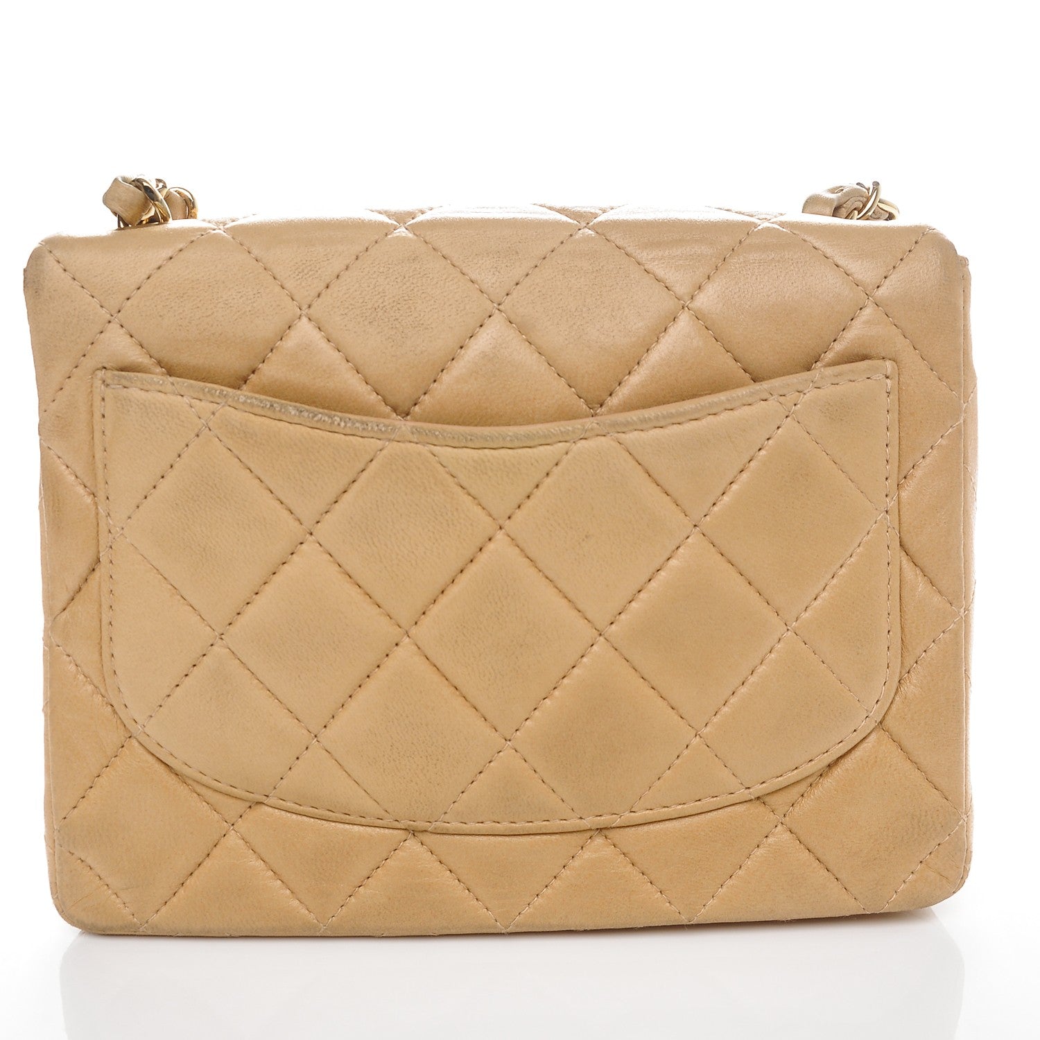 Chanel Lambskin Quilted Mini Square Flap Beige 8 of 14