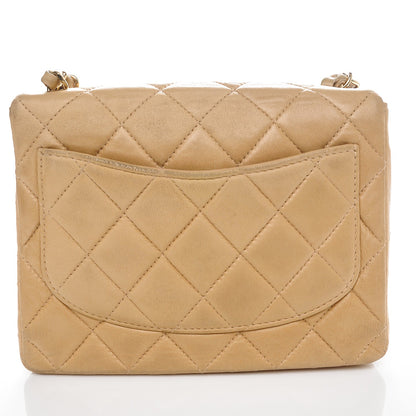 Chanel Lambskin Quilted Mini Square Flap Beige 8 of 14