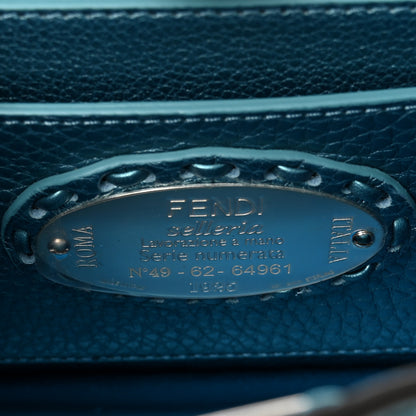 Fendi Metallic Cuoio Roma Sellerissima Nappa Sintetica Tape Stitch Petite Peekaboo I SEE U Iconic Satchel Placca Argento 7 of 11