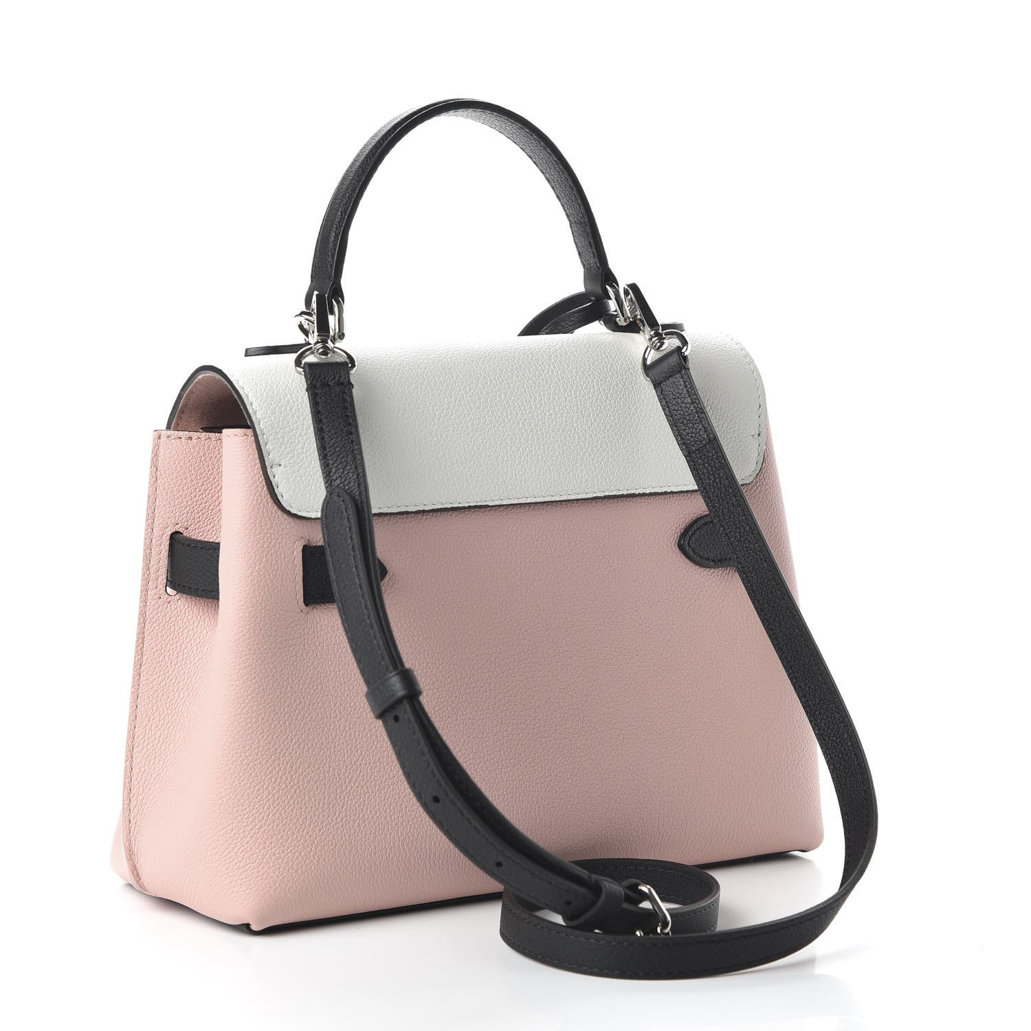 Louis Vuitton Soft Calfskin Embroidered Lockme Ever BB Rose Pink Snow White Black 3 of 9