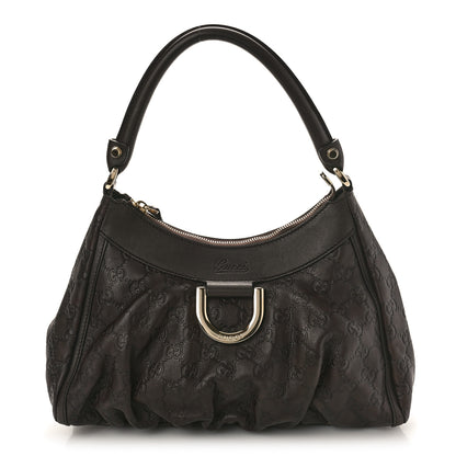 Gucci Guccissima Small D Gold Ring Shoulder Bag Chocolate Brown 1 of 9