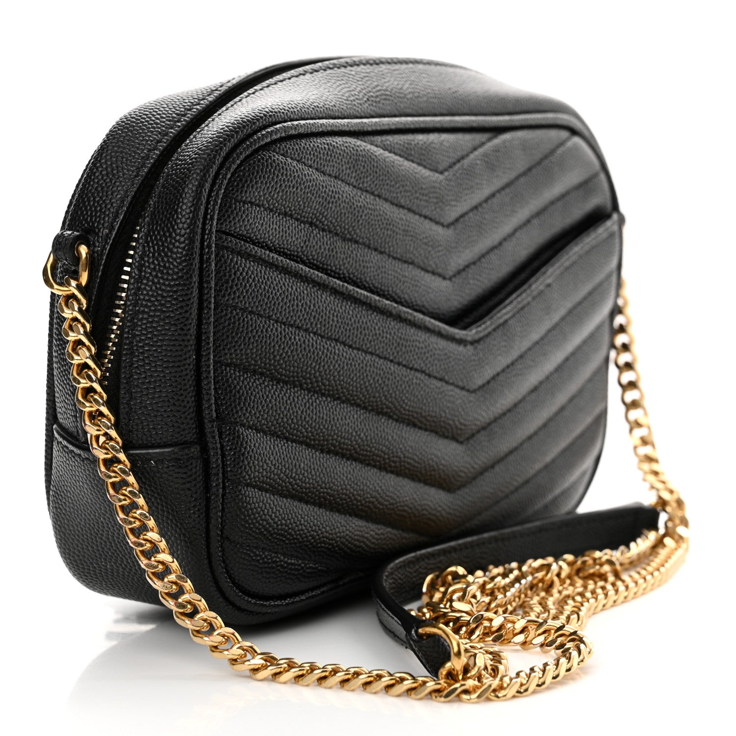 Saint Laurent Grain De Poudre Matelasse Monogram Mini Lou Camera Bag Black 3 of 17