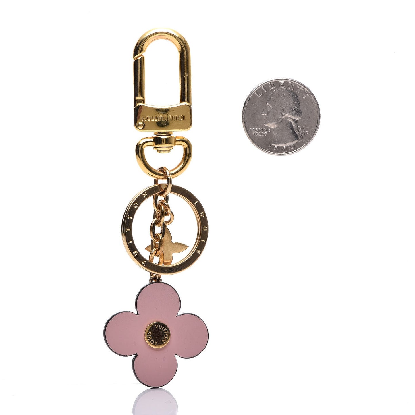 Monogram Blooming Flowers BB Bag Charm Key Holder Pink