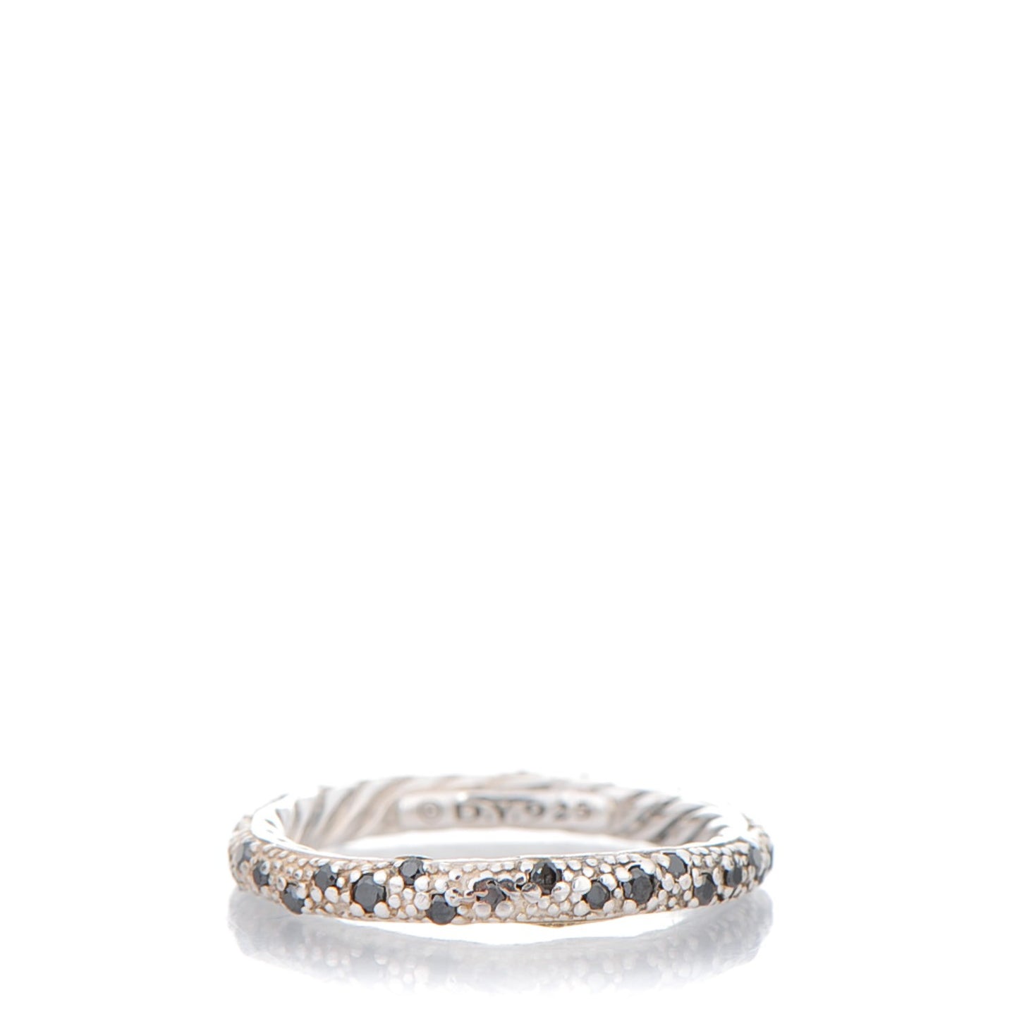 Sterling Silver Black Diamond 3mm Midnight Melange Band Ring 51.5 6