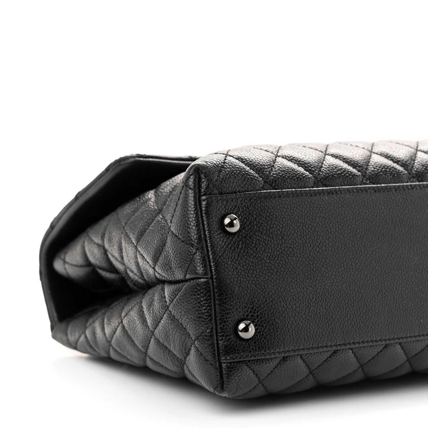Shiny Caviar Quilted Medium Coco Handle Flap So Black