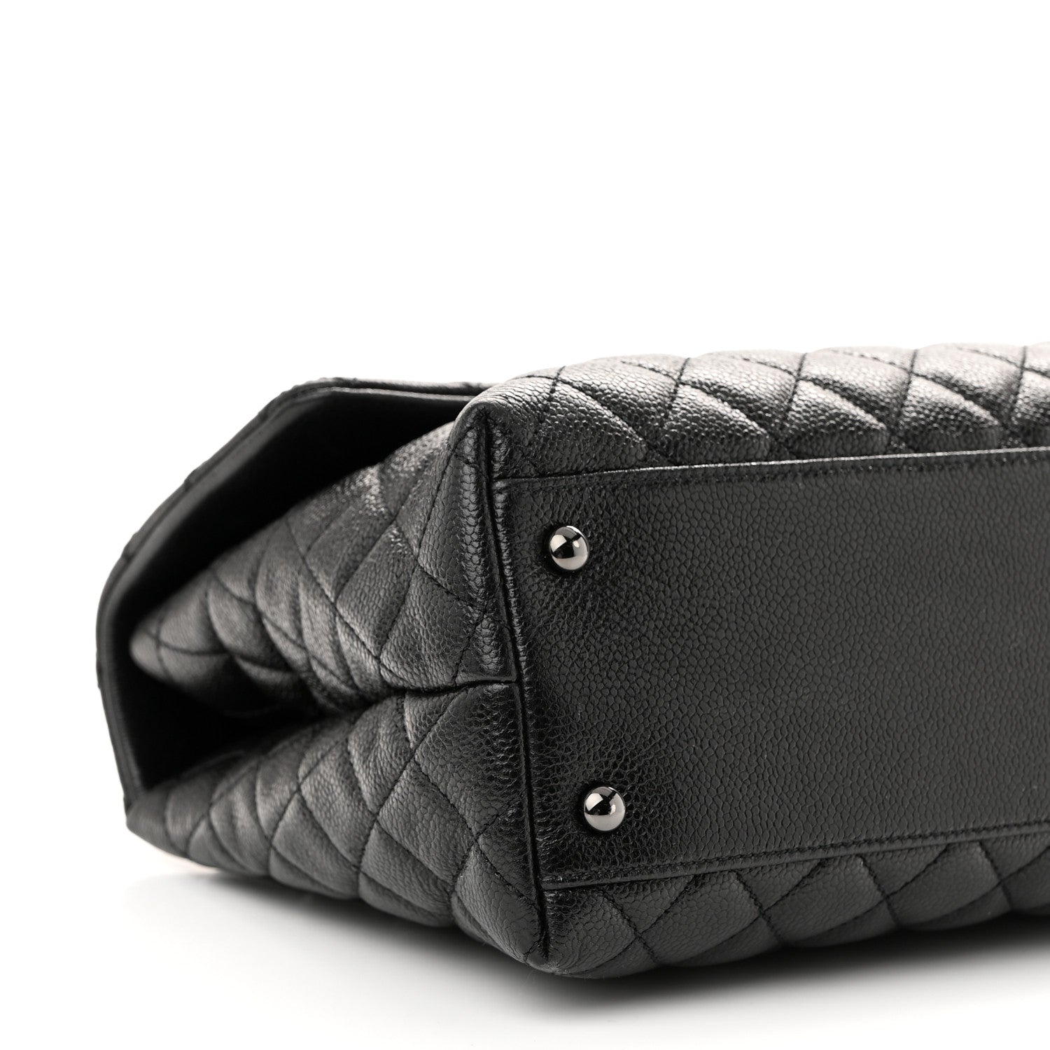 Chanel Shiny Caviar Quilted Medium Coco Handle Flap So Black 9 of 10