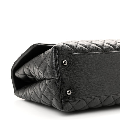 Chanel Shiny Caviar Quilted Medium Coco Handle Flap So Black 9 of 10
