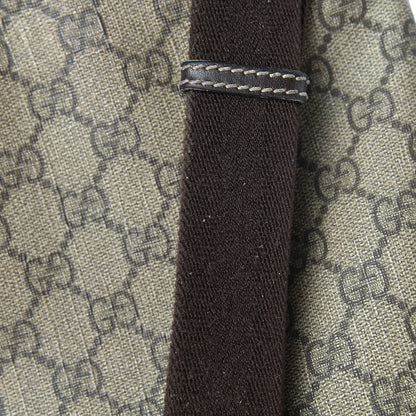 Gucci GG Supreme Monogram Selleria Calfskin Small Flat Side Zip Messenger Bag Beige Ebony Cocoa Dark Chocolate 22 of 23