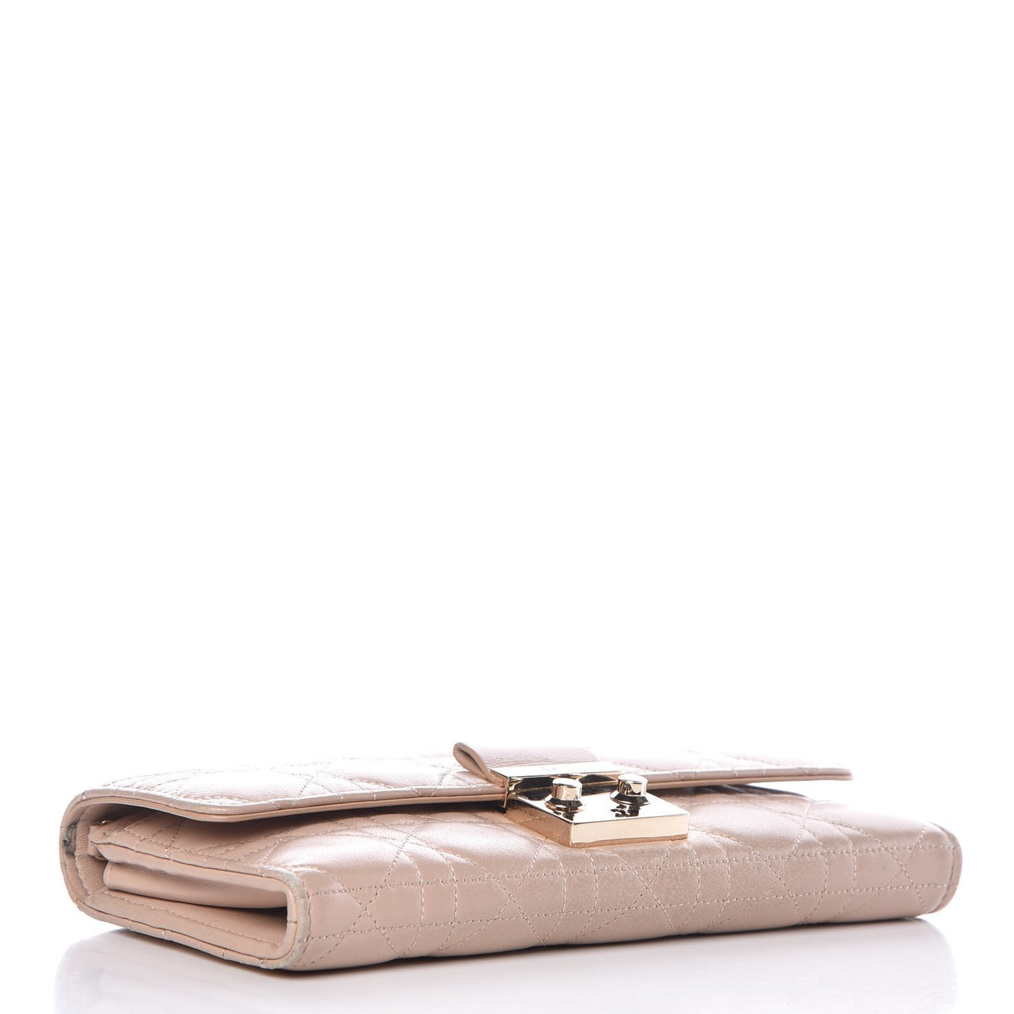 Lambskin Cannage Miss Dior Promenade Chain Wallet Beige
