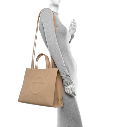 Telfar Vegan Leather Medium Shopping Bag Cream 2 of 11