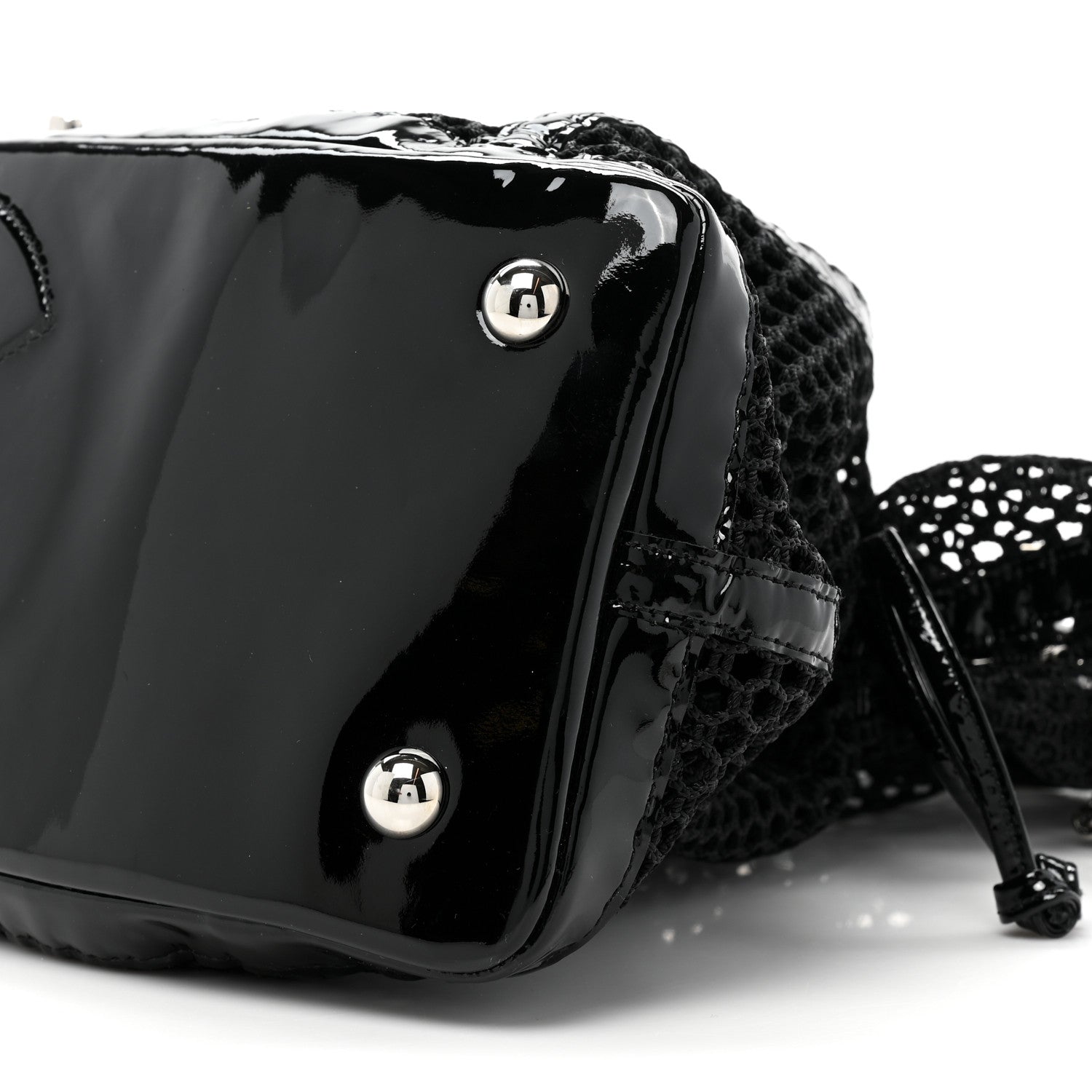 Chanel Patent Net Large La Madrague Tote Black 13 of 16