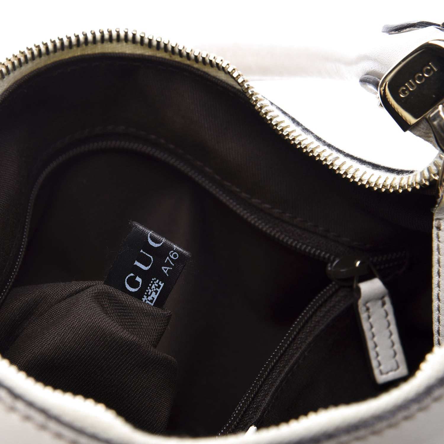 Gucci Monogram Medium D Gold Ring Hobo White 9 of 11