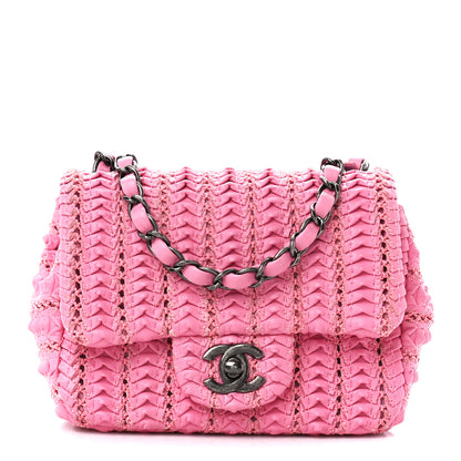 Chanel Lambskin Crochet Embroidered Mini Flap Pink 1 of 12