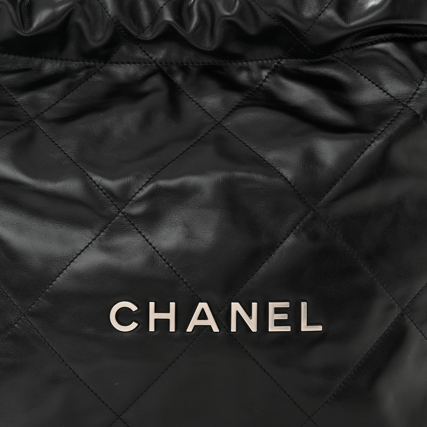 Shiny Calfskin Quilted Small Chanel 22 Black