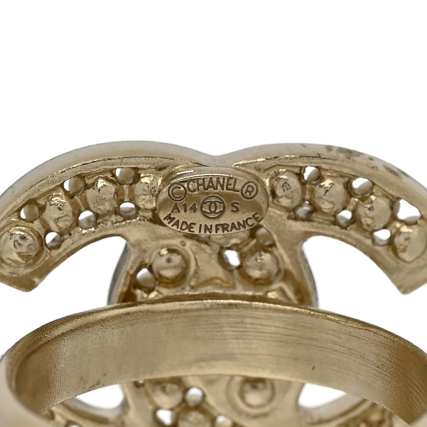 Chanel Pearl CC Ring 52 6 Gold 5 of 5