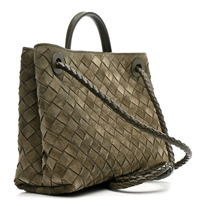 Bottega Veneta Suede Intrecciato Small Andiamo Shoulder Bag Cypress 3 of 10