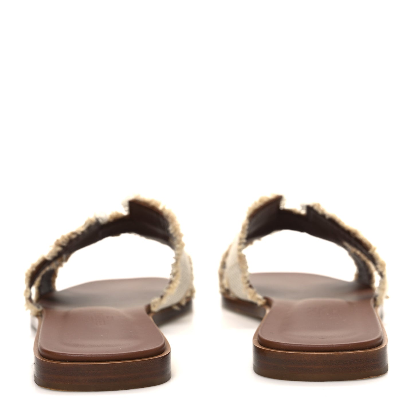 Linen Canvas Fringe Oran Sandals 37 Beige