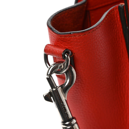 Celine Drummed Calfskin Nano Luggage Vermillion 16 of 17