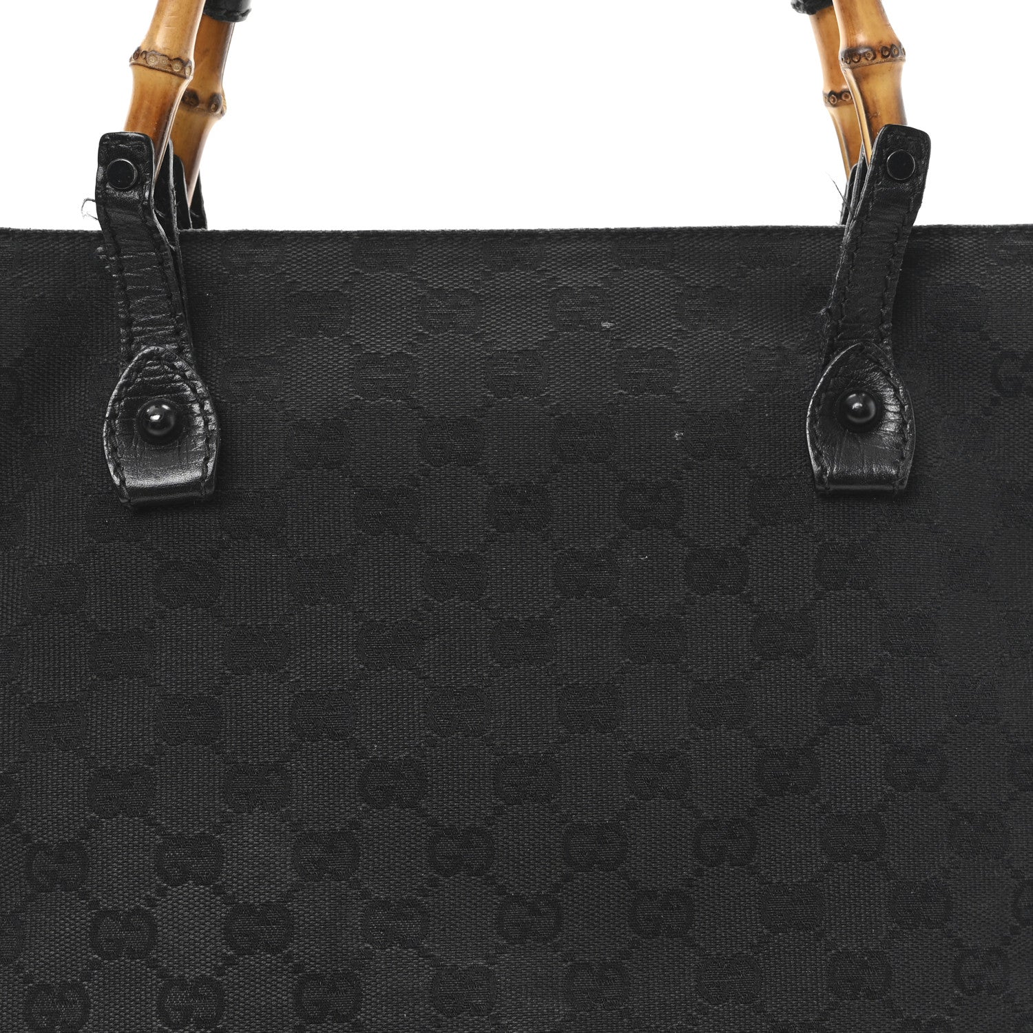 Gucci Monogram Bamboo Handle Bag Black 7 of 12