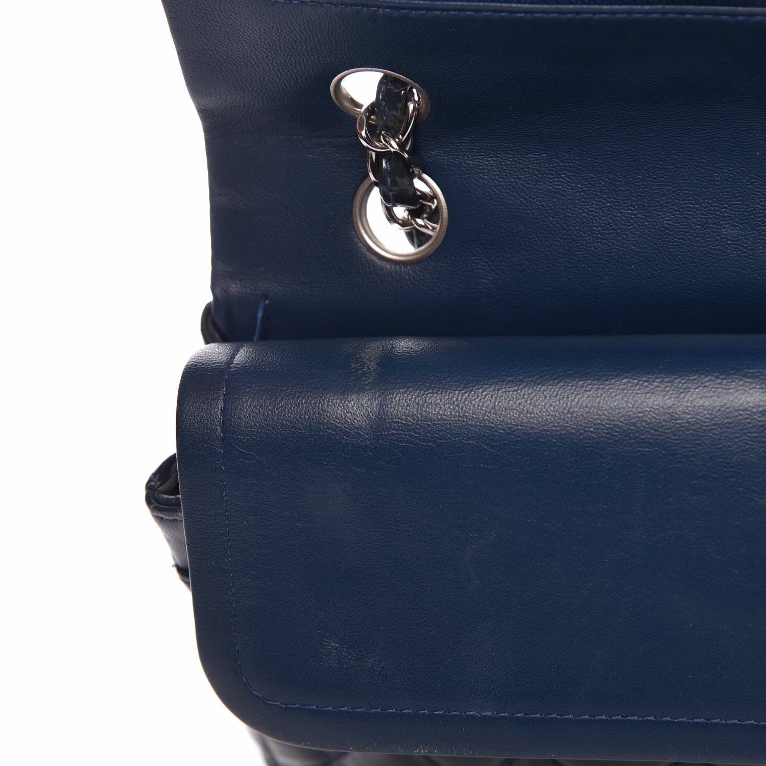 Chanel Patent Quilted Medium Double Flap Navy 13 of 17