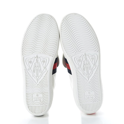 Gucci Calfskin Ayers Crystal Web Pineapple Embroidered Womens New Ace Sneakers 36 White 7 of 12