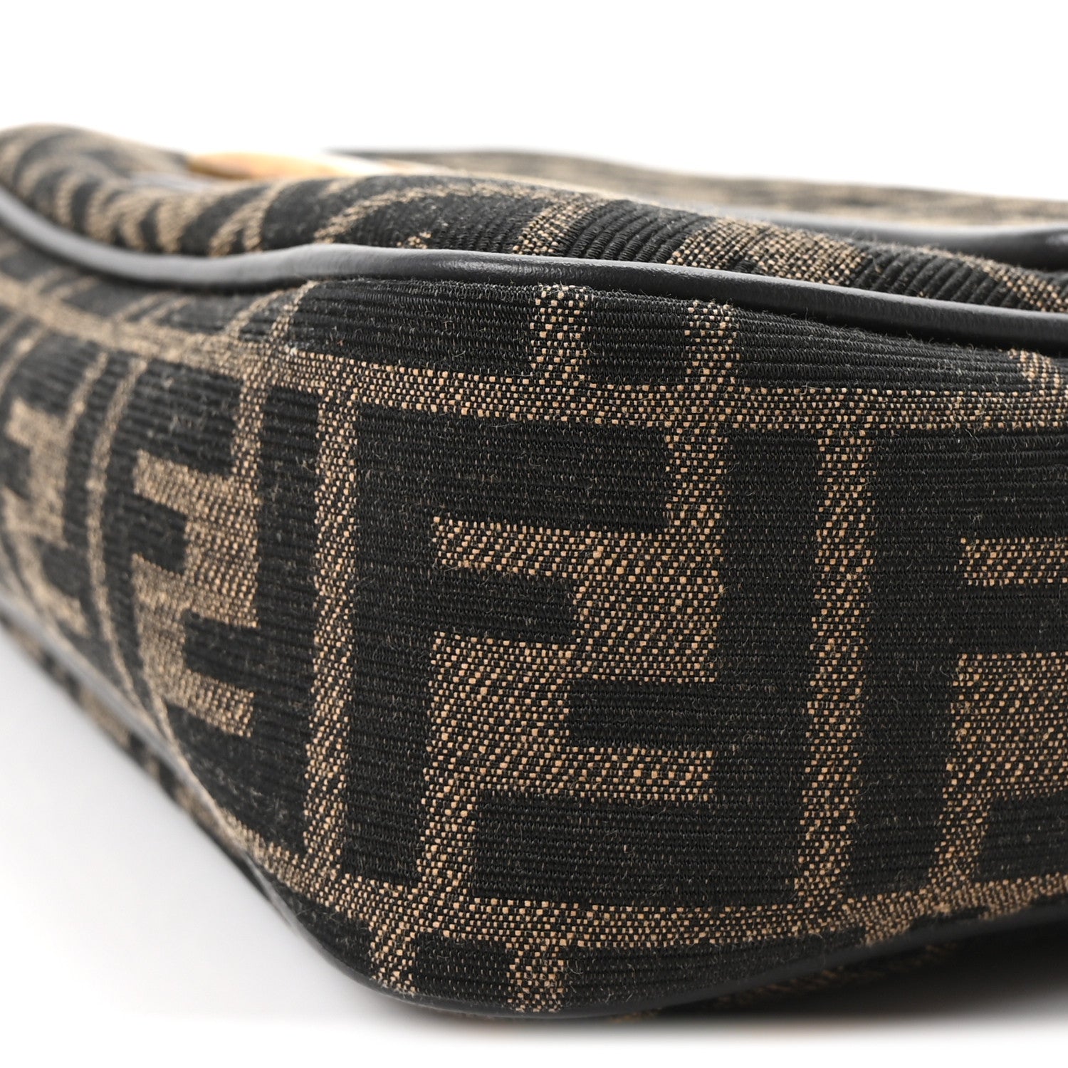 Fendi Fabric Jacquard FF 1974 Midi Chain Baguette Tobacco Moro 10 of 10