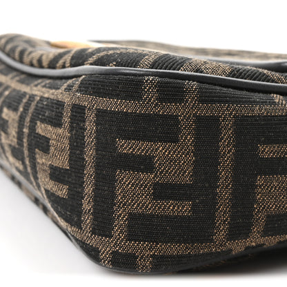 Fendi Fabric Jacquard FF 1974 Midi Chain Baguette Tobacco Moro 10 of 10
