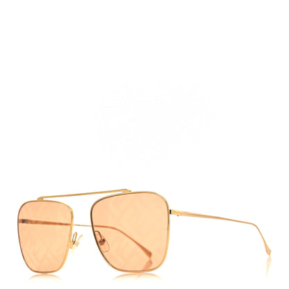 Fendi Metal Aviator FF Sunglasses FF0406/S Gold 1 of 7